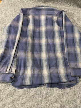 Men's Blue Plaid Long-Sleeve Shirt Jacket